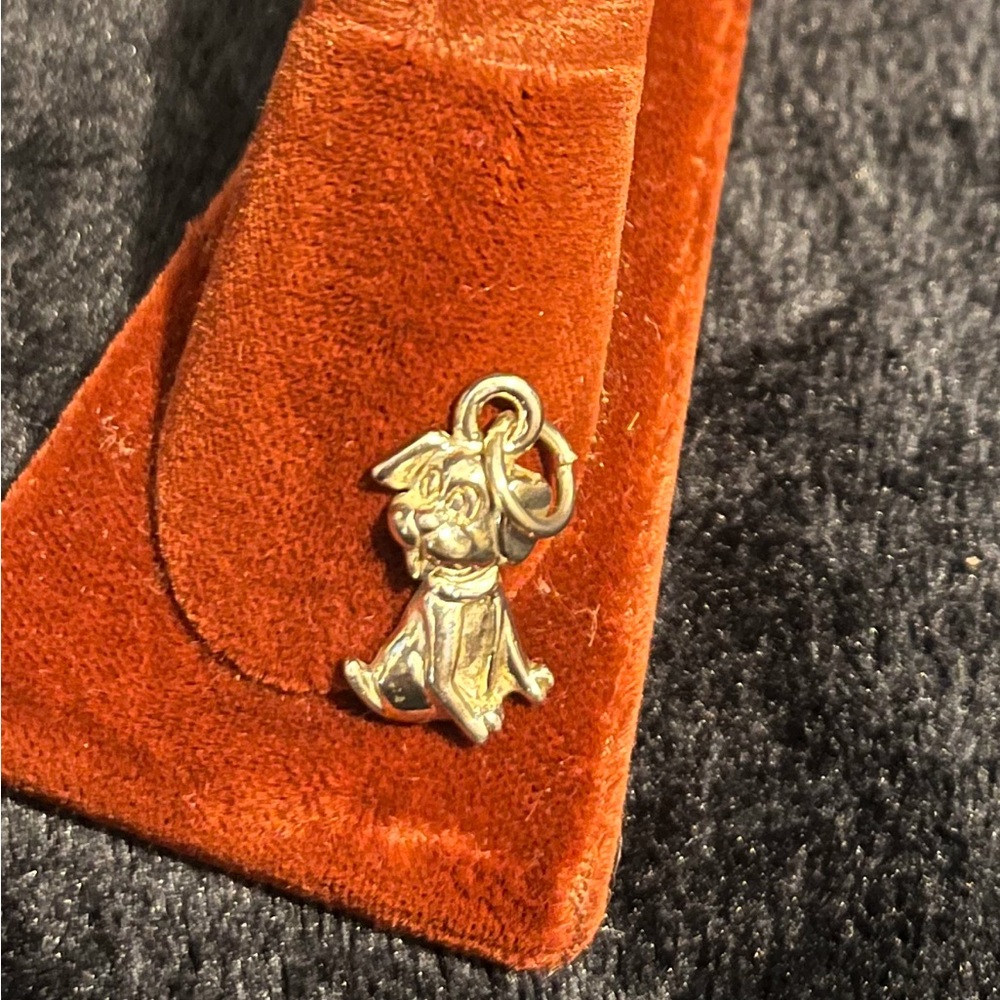 Silver dog puppy charm